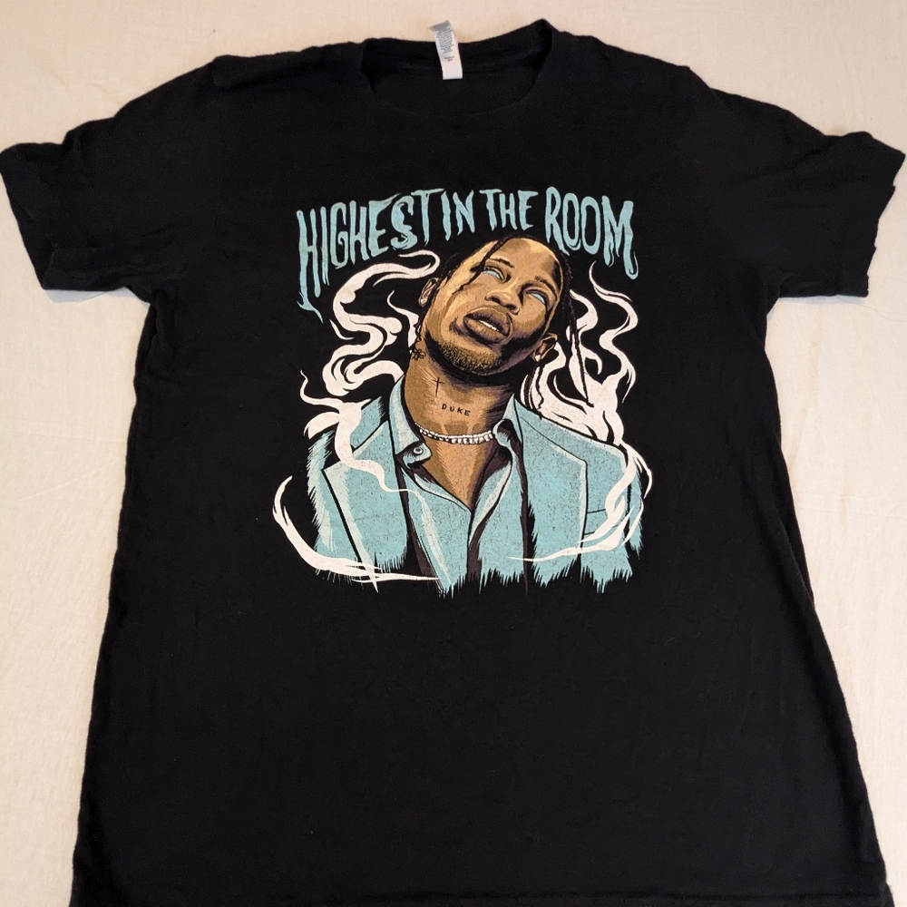 Travis Scott Highest In The Room Black Concert Tee Shirt Medium Unisex